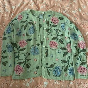 Vintage Cardigan Floral Design 🌸🌼🌿